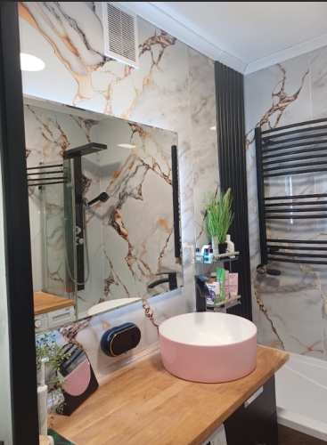 Biało Złoty Marmur 280 cm x 122 cm